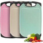 Longziming - planche a decouper plastique, set de 3 planche  dcouper avec poigne & rainure de jus, ...