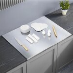 Planche  dcouper en acier inoxydable, 30 x 40 cm, pour la viande, le fromage, les lgumes, les fruits, ...