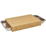 Planche � d�couper bambou 41x28, 5cm + 2 tiroirs inox - nogent 3 etoiles - 09951g