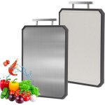 Planche � d�couper de cuisine en acier inoxydable, planche � d�couper double face 2 en 1 de qualit� alimentair ...