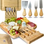 Planche  dcouper le fromage, service de collations, prsentoir  gteaux, couteaux en bambou