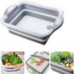 Planche à découper pliable 3 en 1 panier à multifonction panier de drainage pour les cuisines, les voyages, ... Planche à découper pliable 3 en 1 panier à multifonction panier de drainage pour les cuisines, les voyages, ...