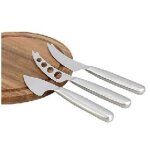 Planche � d�couper ronde et 3 couteaux � fromage