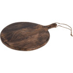 Planche  dcouper, ronde, en bois de mangue, 40 cm.