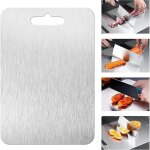 Planche  dcouper en titane 100% pur - double face de qualit alimentaire pour cuisine, viande, fruits ...
