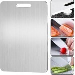Planche  dcouper en titane - en acier inoxydable des deux cts - sans bpa - pour la cuisine, la viande, ...