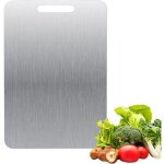 Planche  dcouper en titane - en acier inoxydable des deux cts - sans bpa - pour la cuisine, la viande, ...