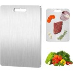 Planche � d�couper en titane - en acier inoxydable des deux c�t�s - sans bpa - pour la cuisine, la viande, ...
