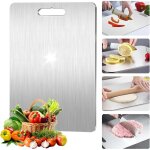 Planche � d�couper double face en titane et acier inoxydable 316 ? 34 x 23 cm ? antimicrobienne pour ...