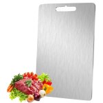 Planche a decouper en titane, planche  dcouper inox double face, planche a decouper titane pour viande ...