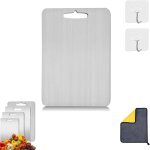 Planche  dcouper en titane, titanium cutting board, planche  dcouper inox, idale pour divers tches ...