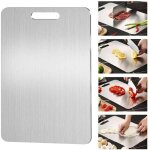 Planche  dcouper en titane, yamato titanium, planche a decouper inox pour la cuisine, pour la viande, ...
