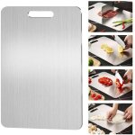 Planche � d�couper en titane, yamato titanium, planche a decouper inox pour la cuisine, pour la viande, ...