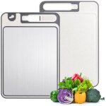 Planche  dcouper titanium double face antidrapante - qualit alimentaire (titane pur / pp paille de ...