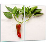 Planche � d�couper en verre 2x 30x52 poivrons