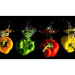 Planche  dcouper en verre 52 x 30 cm poivrons