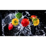 Planche � d�couper en verre 52 x 30 cm poivrons