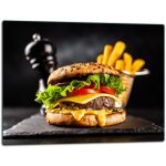 Planche � d�couper en verre 52 x 40 cm pour hamburgers