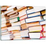 Planche � d�couper en verre 52 x 40 cm avec livres