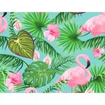 Planche à découper en verre 52 x 40 cm motif flamant rose Planche à découper en verre 52 x 40 cm motif flamant rose