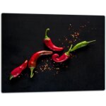 Planche  dcouper en verre 52 x 40 cm, piments