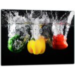 Planche � d�couper en verre 52 x 40 cm poivrons