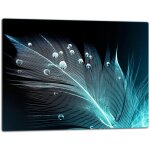 Planche � d�couper en verre 52 x 40 plumes