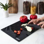 Planche a decouper en verre effet ardoise