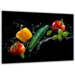 Planche � d�couper en verre tremp� 30 x 22 cm, l�gumes