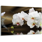 Planche � d�couper en verre tremp� 30 x 22 cm motif fleurs
