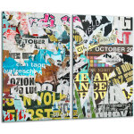 Planche hachage en verre 2x 30x52 pop art