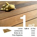 Planches de terrasse bois exotique ipe pour 1 m² ? longueur 1, 85 m Planches de terrasse bois exotique ipe pour 1 m² ? longueur 1, 85 m