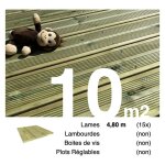 Terrasseenbois. fr - planches de terrasse pin autoclave vert pour 10 m� ? longueur 4, 8 m