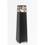 Planika ? pyramid, chauffage de terrasse au gaz moderne, chemine d?extrieur, jardin (noir)