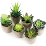 Plante artifici interieur 6 pcs, fausse plantes avec pot gris atificis herbe decoration pour mariage ...