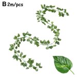 Feiyue - plantes artificielles de 2 m, décoration d'intérieur, vignes suspendues en soie verte, guirlande ... Feiyue - plantes artificielles de 2 m, décoration d'intérieur, vignes suspendues en soie verte, guirlande ...