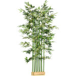 Plante artificielle en bambou de 180 cm en pot en bois de pin, pour int�rieur et ext�rieur
