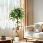 Plantes artificielles - ficus artificiel - 120 cm - grandes plantes en pot - pour l'int�rieur et l'ext�rieur ...