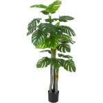Plante artificielle - homcom - monstera - h. 1, 5 m - tronc branches lichen feuilles de tortue grand ...