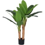 Plante artificielle int�rieure 120 cm - homcom - bananier en pot - d�coration pour maison, bureau, salon, ...