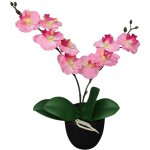 Plante artificielle avec pot orchide 30 cm rose