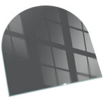 Plaque carr�e pare - feu en verre tremp� pour chemin�e protection du sol contre la chaleur couleur gris ...