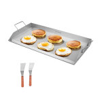 Plaque de cuisson en acier inox, plaque de four rectangulaire universelle a dessus plat, 809 x 370 mm, ...