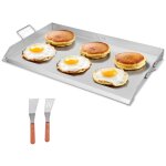 Plaque de cuisson en acier inox, plaque de four rectangulaire universelle a dessus plat, 910 x 525 mm, ...