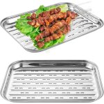 Plaque de cuisson en acier inoxydable, environ 35 x 24, 5 cm (2 pièces) Plaque de cuisson en acier inoxydable, environ 35 x 24, 5 cm (2 pièces)