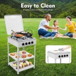 Plaque de cuisson � gaz naturel autoportante � 4 feux - avec support antid�rapant - pour camping, camping ...