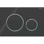 Plaque de d�clenchement wc geberit sigma20 pour rin�age double touche: noir, chrom� brillant (115. 882. ...