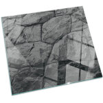 Plaque d�corative imprim�e sous chemin�e et po�le ind�pendant protection thermique motif pierre naturelle ...