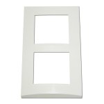 Alternative elec - plaque double blanche 2 postes verticale entraxe 57mm bord biseaut pour appareilllage ...