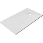 Plaque de douche rectangulaire 70x90 cm en marmoresina blanc effet pierre antid�rapant h3 cm grille et ...